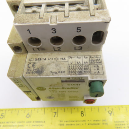 Allen Bradley 140-MN-0100 Manual Motor Starter 600V 3Ph 0.63-1.0A Trip Lot Of 3