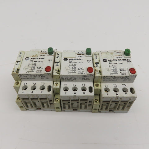 Allen Bradley 140-MN-0100 Manual Motor Starter 600V 3Ph 0.63-1.0A Trip Lot Of 3