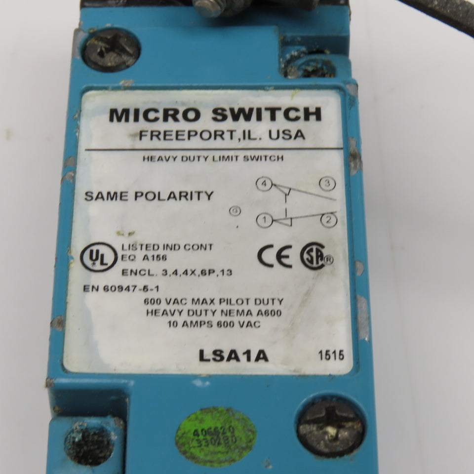 Micro Switch LSA1A Rocker Cam Arm Limit Switch 600VAC 10A