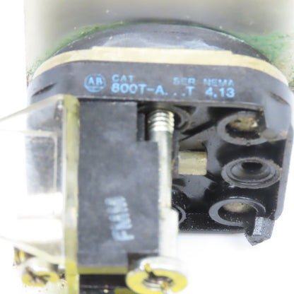 Allen Bradley 800T-A Yellow Push Button Momentary Contact Push Button 600V