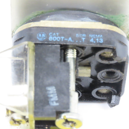 Allen Bradley 800T-A Yellow Push Button Momentary Contact Push Button 600V