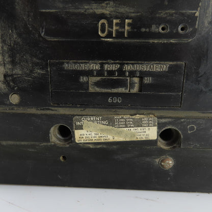 Square D 600A 600V Molded Case Current Limiting Circuit Breaker 3 Pole