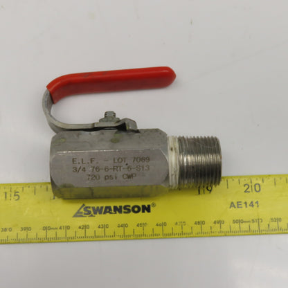 Gemini 3/4 76-6-RT-6-S13 3/4 NPT Male x Female Stainless Steel Ball Valve 720PSI
