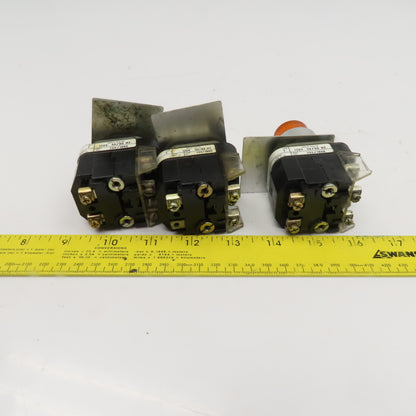 Allen Bradley 800T-PT16 Red Amber Illuminated Push Button 120V Lot Of 3