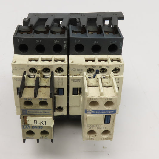 Telemecanique LC1D25 Contactor Starter W/ Auxiliary 3NO/1NC 600V 25Hp 120V Coil