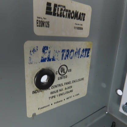 ElectroMate E20N126 20" x 12" x 6" Electrical Enclosure W/Backplate Enc Type 1