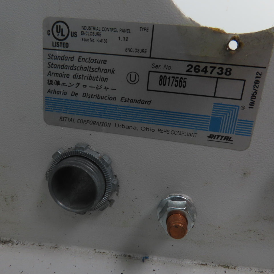 Rittal 30" x 47" x 9" Double Door Electrical Enclosure W/Backplate & Fan