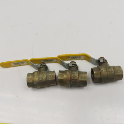 Cooper Smith 172 8155IL 3/4" NPT Brass Ball Valve Lot Of 3