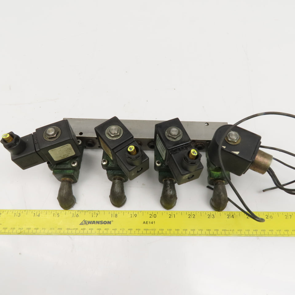 21EN2KB105 4 Port Solenoid Auto Drain Manifold Assembly 1/4" NPT 120V