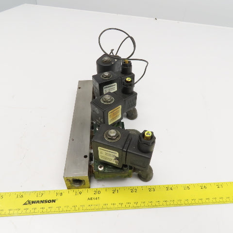 21EN2KB105 4 Port Solenoid Auto Drain Manifold Assembly 1/4" NPT 120V