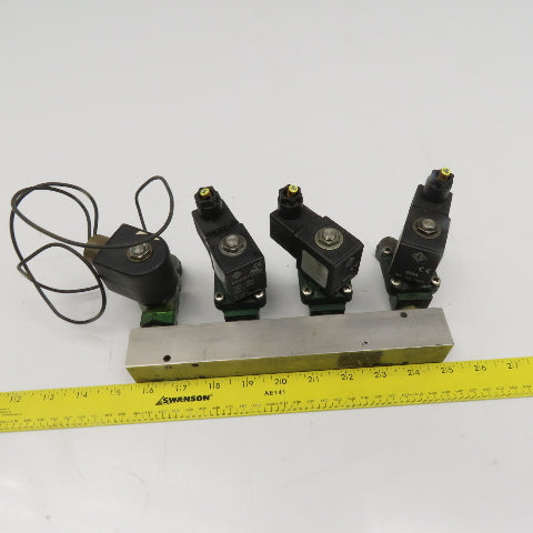 21EN2KB105 4 Port Solenoid Auto Drain Manifold Assembly 1/4" NPT 120V