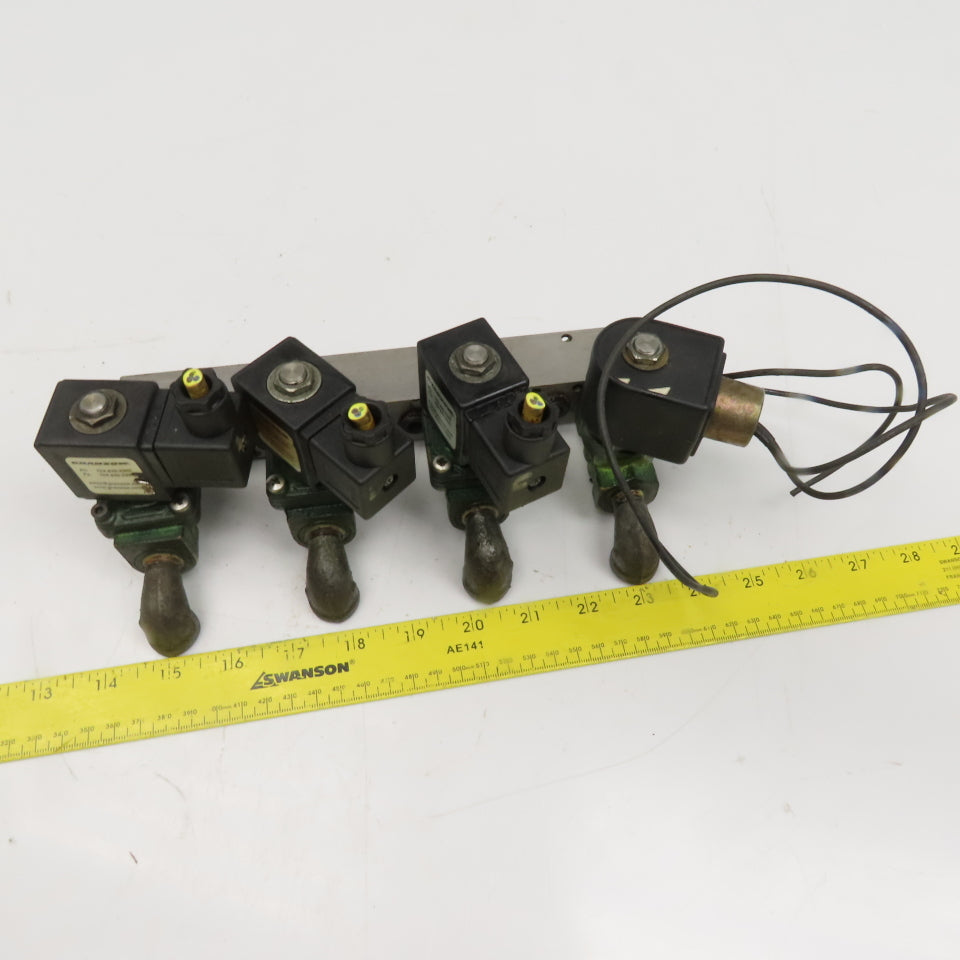 21EN2KB105 4 Port Solenoid Auto Drain Manifold Assembly 1/4" NPT 120V