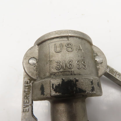 Ever-Tite 1" Hose Barb Quick Connect Cam Lock Hose Fitting 316 Stainless Steel