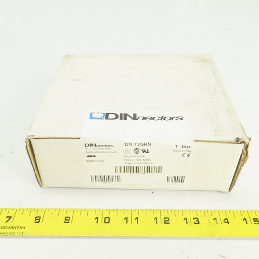 Automation Direct DN-T8GRN DINnectres Green Terminal Block 8AWG 50A 600V 50PCS