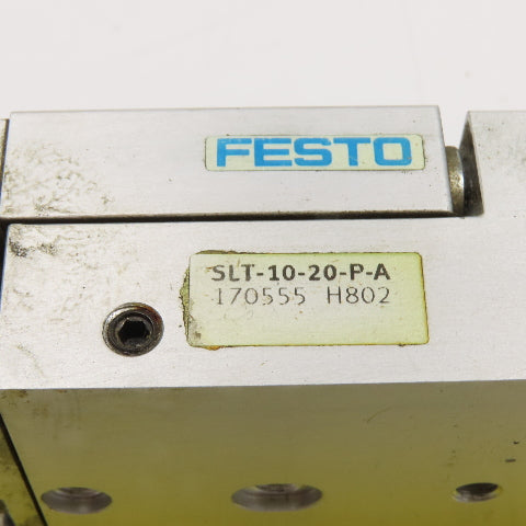 Festo SLT-10-20-P-A Pneumatic Guided Cylinder Air Slide 10mm Stroke