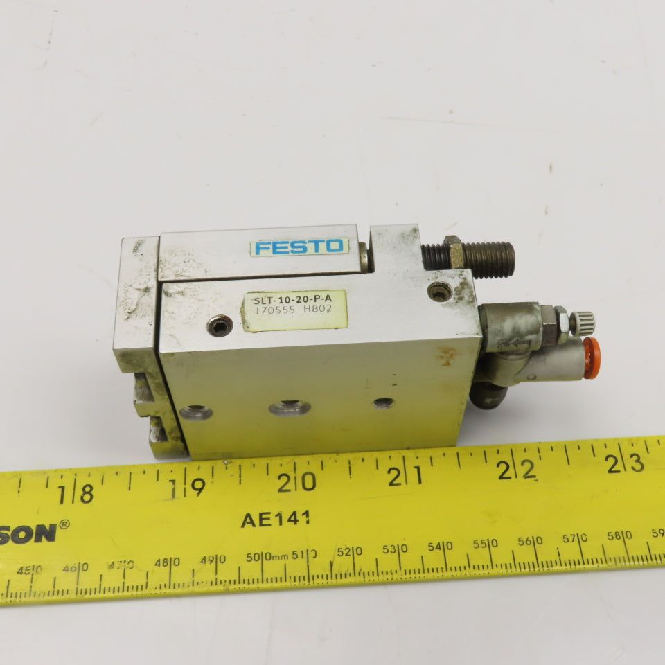 Festo SLT-10-20-P-A Pneumatic Guided Cylinder Air Slide 10mm Stroke