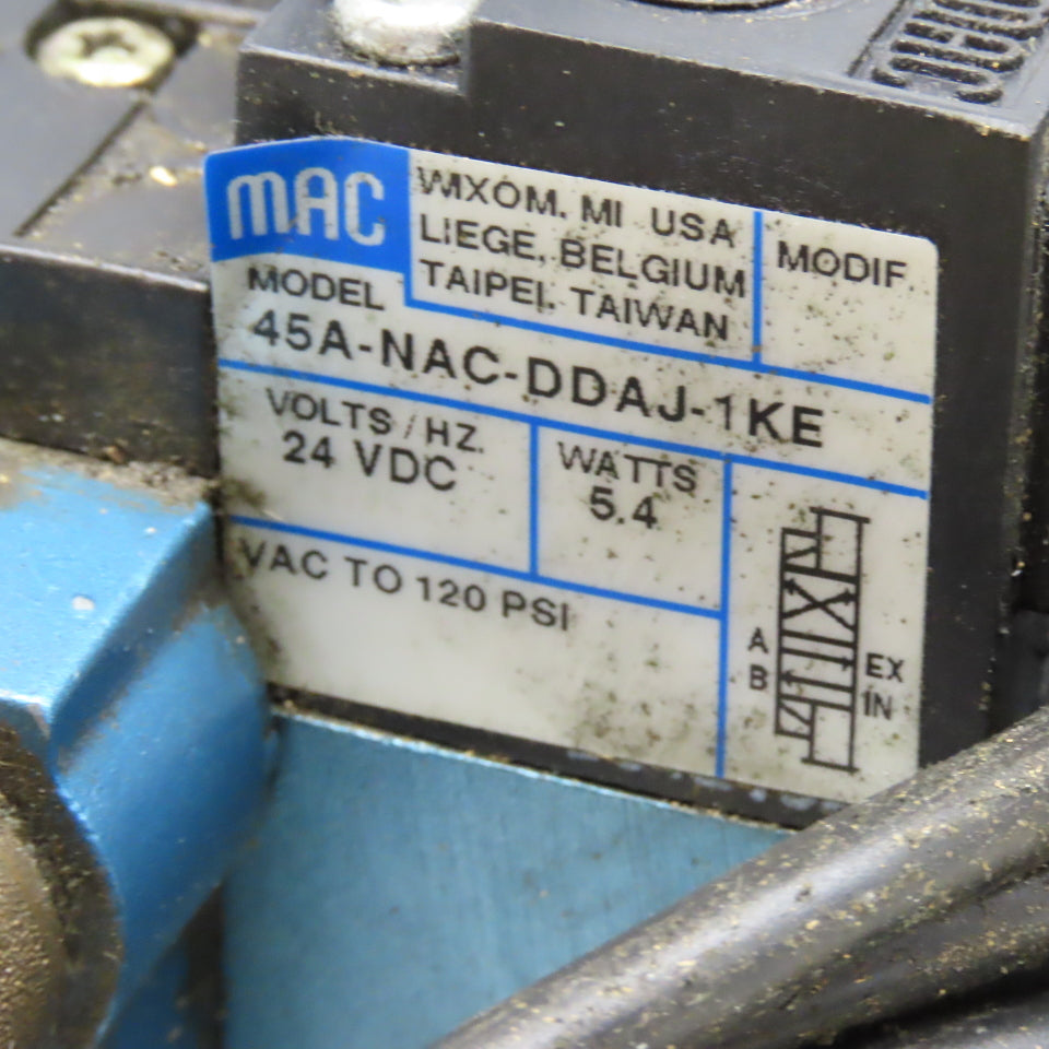 MAC 45A-NAC-DDAJ-1KE Pneumatic Valve Bank Ass'y 4 Double Solenoid 4 Single 24VDC