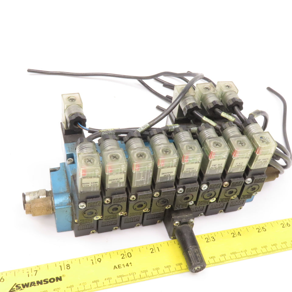 MAC 45A-NAC-DDAJ-1KE Pneumatic Valve Bank Ass'y 4 Double Solenoid 4 Single 24VDC