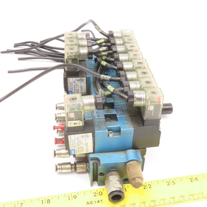 MAC 45A-NAC-DDAJ-1KE Pneumatic Valve Bank Ass'y 4 Double Solenoid 4 Single 24VDC