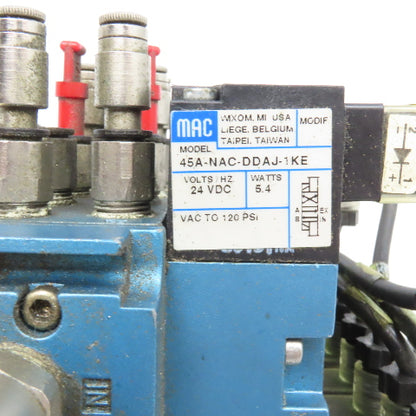 MAC 45A-NAC-DDAJ-1KE Pneumatic Valve Bank Ass'y 4 Double Solenoid 4 Single 24VDC