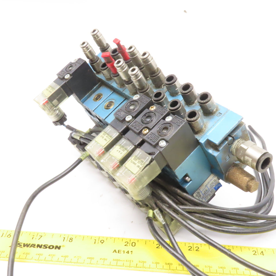 MAC 45A-NAC-DDAJ-1KE Pneumatic Valve Bank Ass'y 4 Double Solenoid 4 Single 24VDC