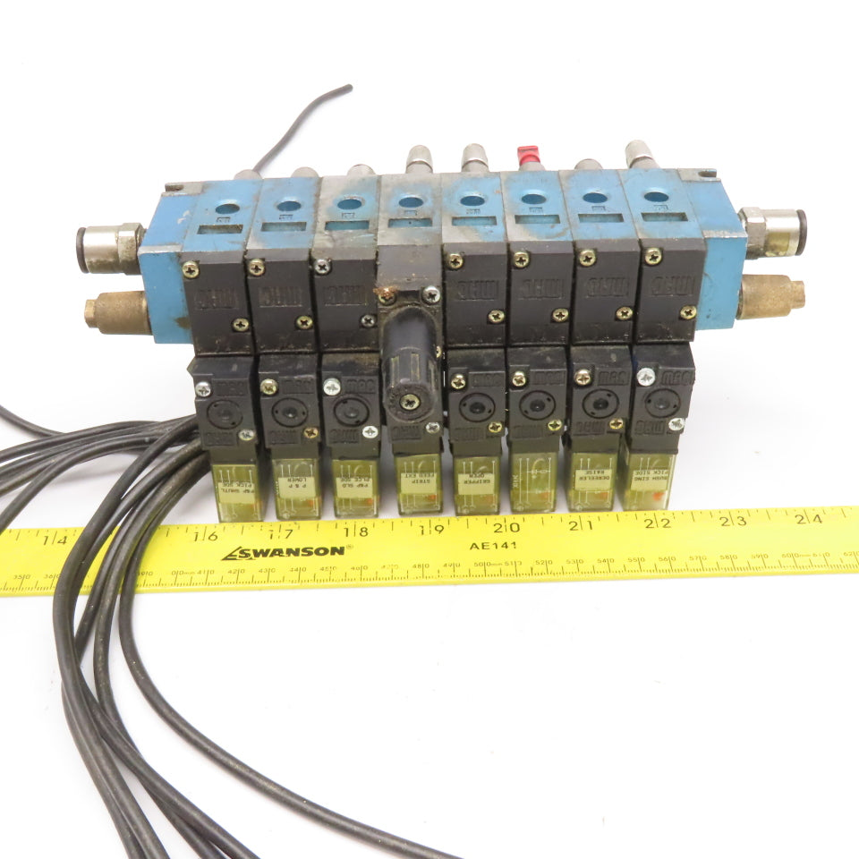 MAC 45A-NAC-DDAJ-1KE Pneumatic Valve Bank Ass'y 4 Double Solenoid 4 Single 24VDC