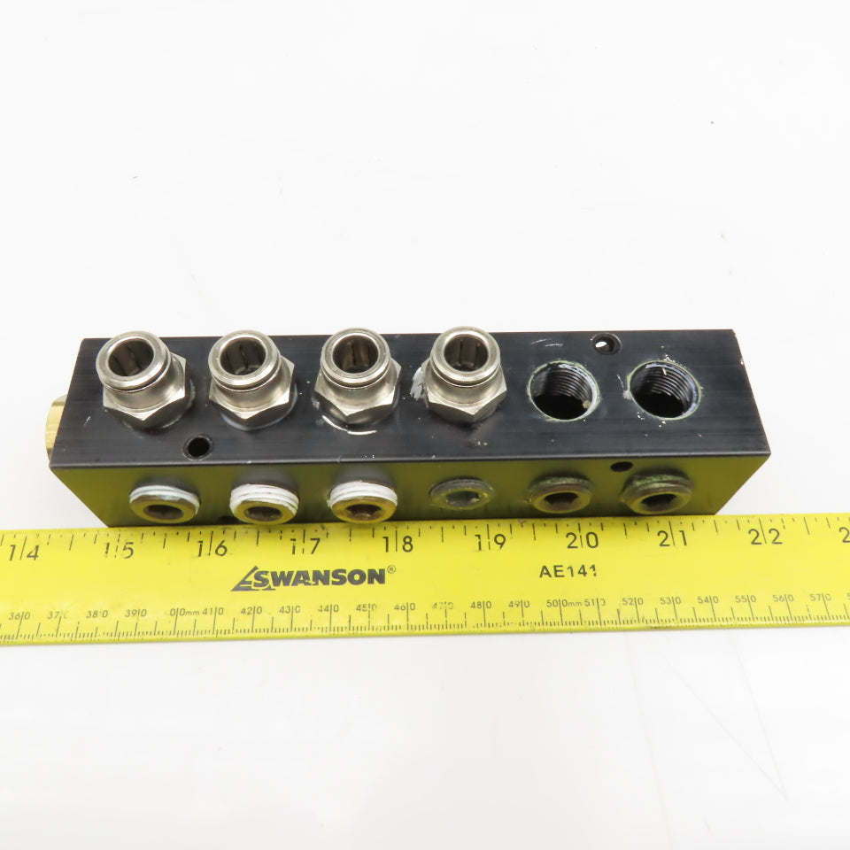 14 Port Aluminum Manifold 90° Ports 1/2" x 3/8" NPT Ports