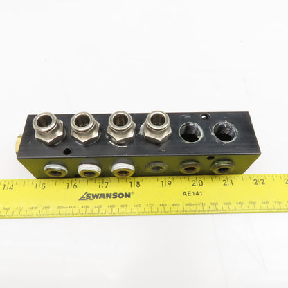 14 Port Aluminum Manifold 90° Ports 1/2" x 3/8" NPT Ports
