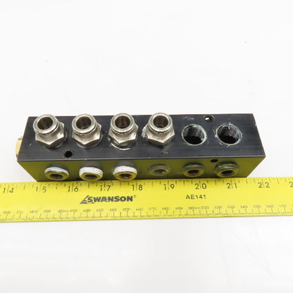 14 Port Aluminum Manifold 90° Ports 1/2" x 3/8" NPT Ports