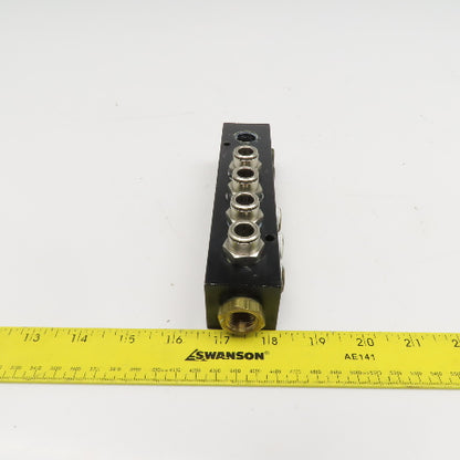 14 Port Aluminum Manifold 90° Ports 1/2" x 3/8" NPT Ports