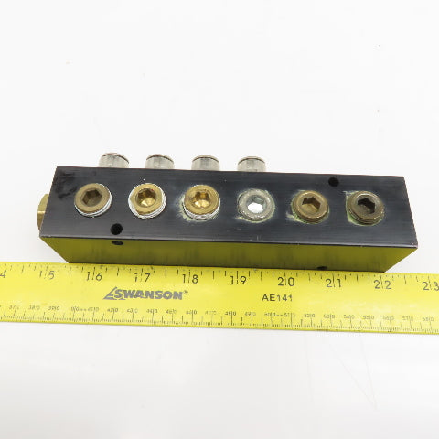 14 Port Aluminum Manifold 90° Ports 1/2" x 3/8" NPT Ports