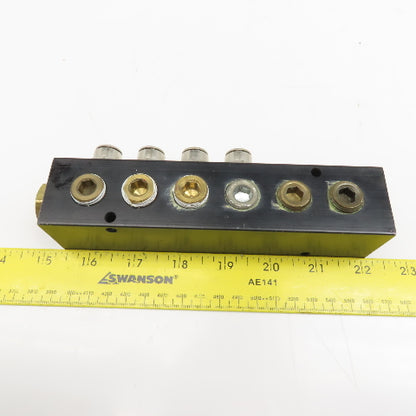 14 Port Aluminum Manifold 90° Ports 1/2" x 3/8" NPT Ports