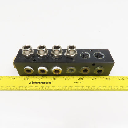 14 Port Aluminum Manifold 90° Ports 1/2" x 3/8" NPT Ports
