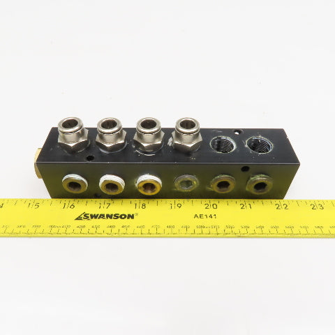 14 Port Aluminum Manifold 90° Ports 1/2" x 3/8" NPT Ports