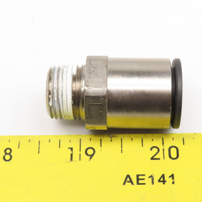 Legris 3/8" NPT x 1/2" Tube Push To Connect Stainless Steel Straight Fitting