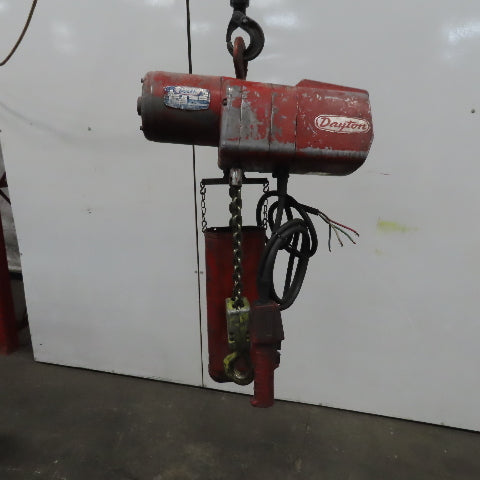 Dayton 3Z326 2 Ton Electric Hoist 10' Lift 8 FPM 230/460V 3Ph