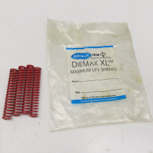 Danley DieMax XL 1/4" ID x 1/2" x 3" Red Die Springs Lot Of 4