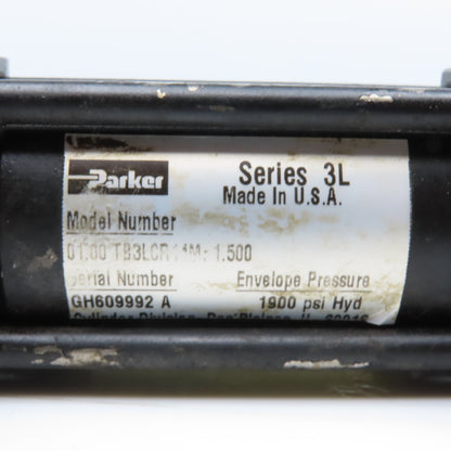 Parker TB3LCR14M 1" Bore 1-1/2" Stroke Double Acting Hydraulic Cylinder 1900PSI