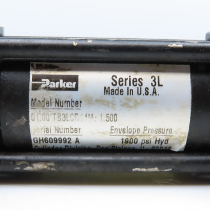 Parker TB3LCR14M 1" Bore 1-1/2" Stroke Double Acting Hydraulic Cylinder 1900PSI