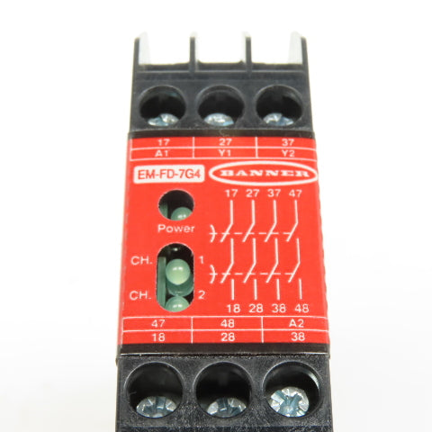 Banner EM-FD-7G4 2 Channel Safety Relay 250V AC/DC