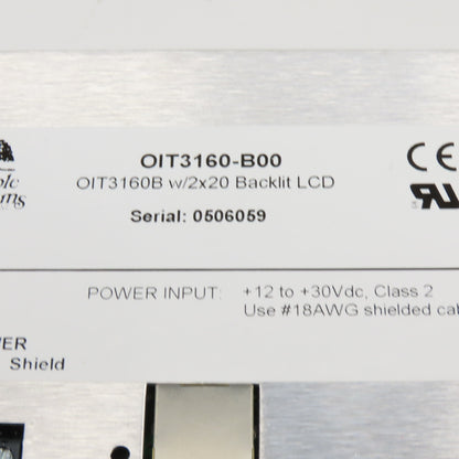 Maple Systems OIT3160-B00 HMI Operator Interface Keypad W/ 2x20 Backlit LCD