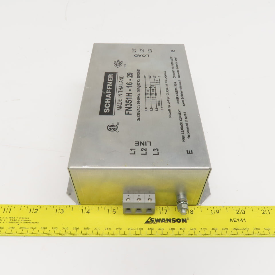 Schaffner FN351H-16-29 Power Line Filter 3x520VAC 50/60Hz