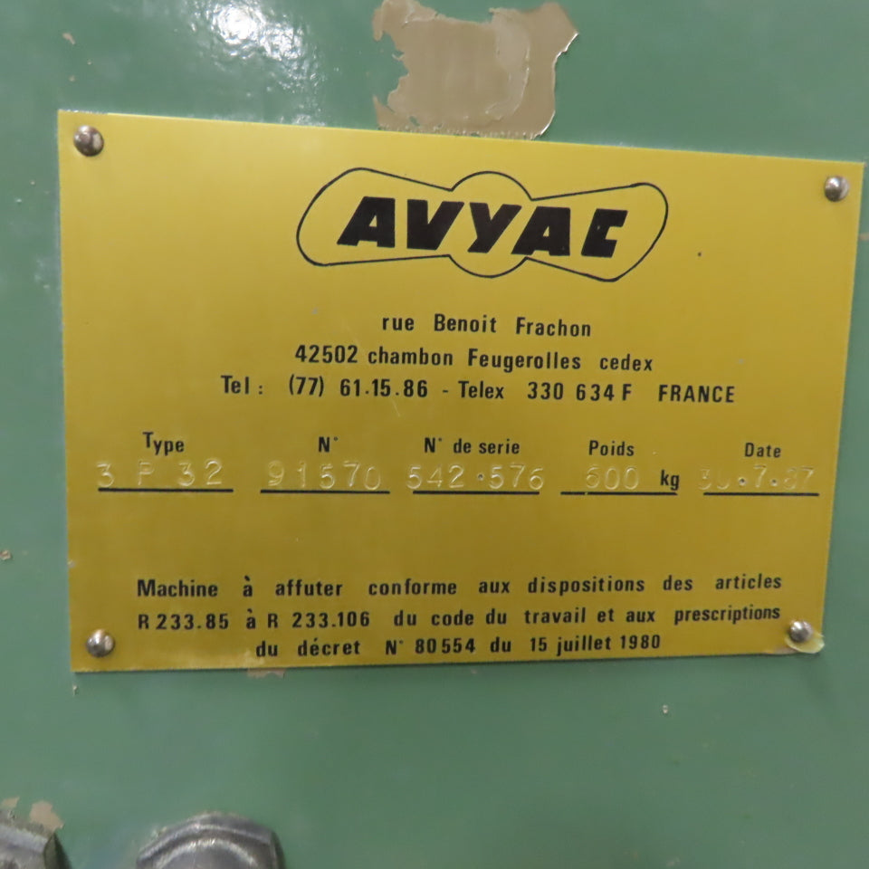 AVYAC 3P32 Twist Drill Sharpener Grinder Machine 460V 3Ph