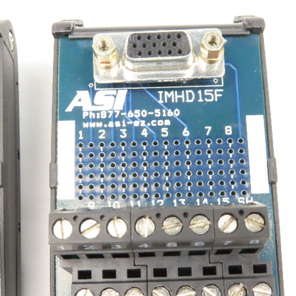 ASI IMHD15F 15 Position Serial Terminal Interface Module Lot Of 2
