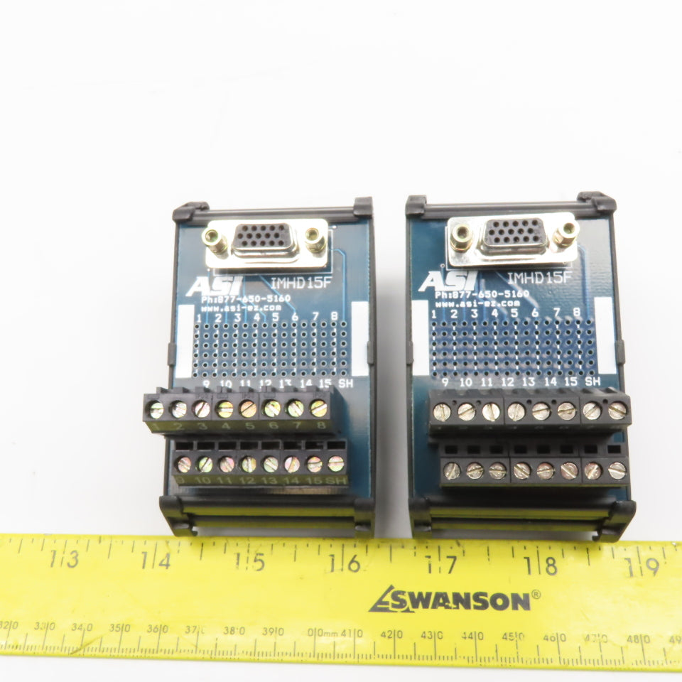 ASI IMHD15F 15 Position Serial Terminal Interface Module Lot Of 2