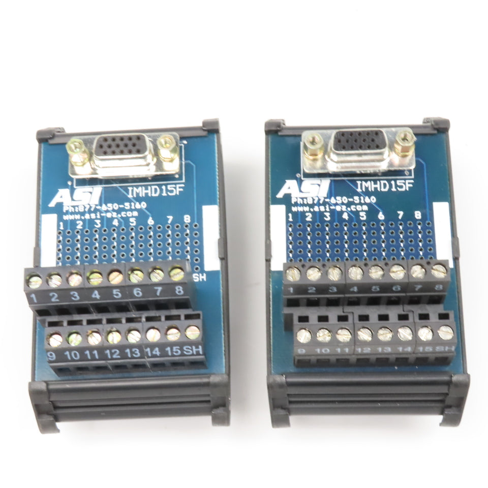 ASI IMHD15F 15 Position Serial Terminal Interface Module Lot Of 2