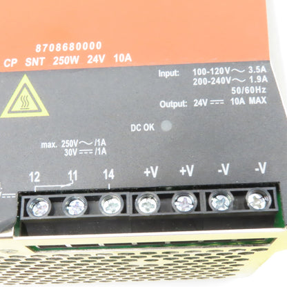 Weidmuller 8708680000 100-120VAC Input 24VDC Output Power Supply