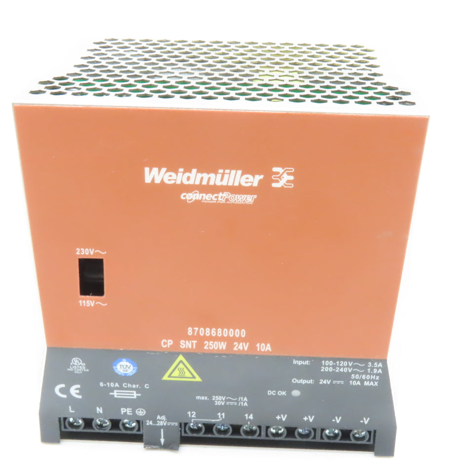 Weidmuller 8708680000 100-120VAC Input 24VDC Output Power Supply