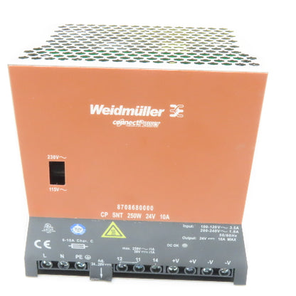 Weidmuller 8708680000 100-120VAC Input 24VDC Output Power Supply