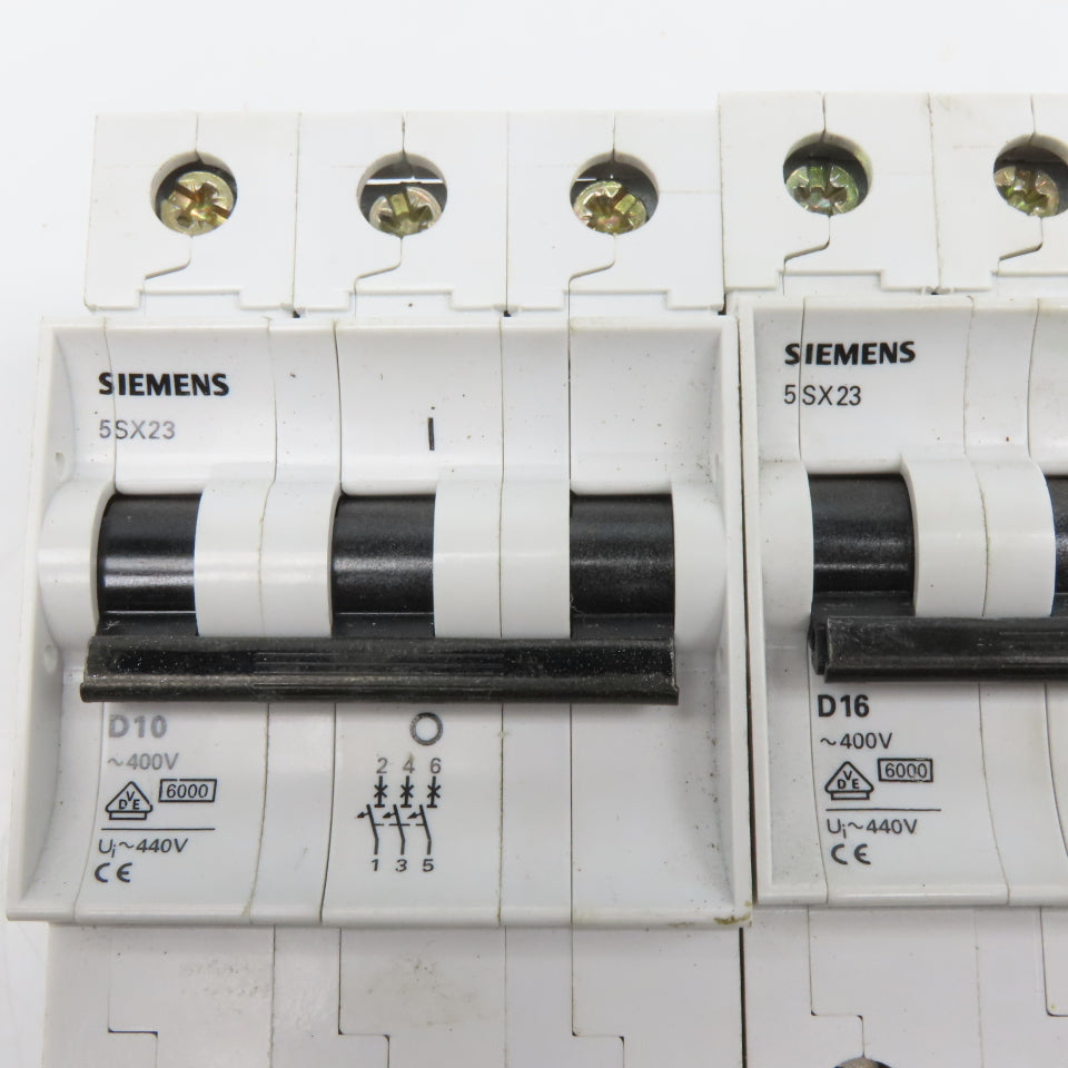 Siemens 5SX23 10A 16A 400V Fuse 3 Pole Lot Of 2